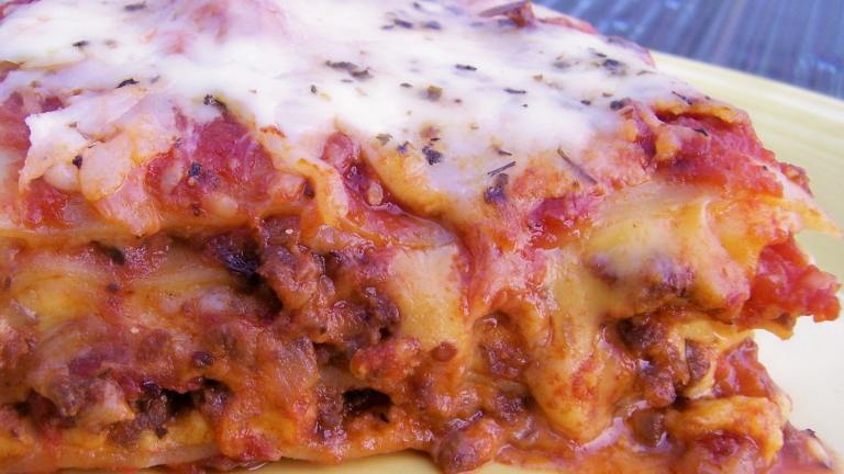 I Hate Ricotta Lasagna W/Meat Sauce and 3 Cheeses Created by Parsley