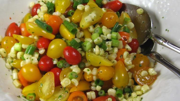 Corn and Tomato Salad With Cilantro Dressing created by dianegrapegrower