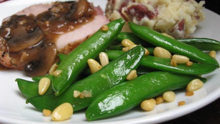 Sugar Snap Peas With Pine Nuts and Garlic created by Ms B.