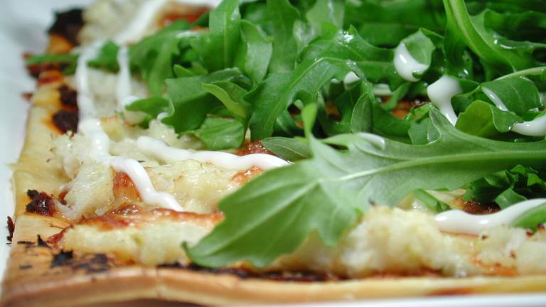 Crispy Crab Pizza With Rocket Salad Topping Created by Chef floWer