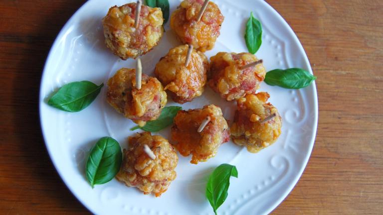 Sausage & Cheese Appetizer Balls Created by Swirling F.