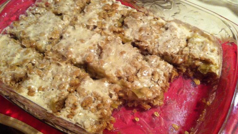 Rhubarb Streusel Bars With Ginger Icing created by TmOlive