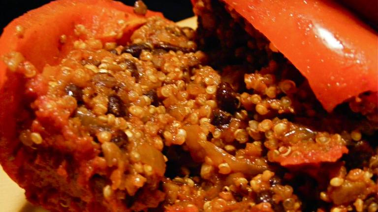 Black Bean, Mushroom & Quinoa Stuffed Bell Peppers created by Kozmic Blues
