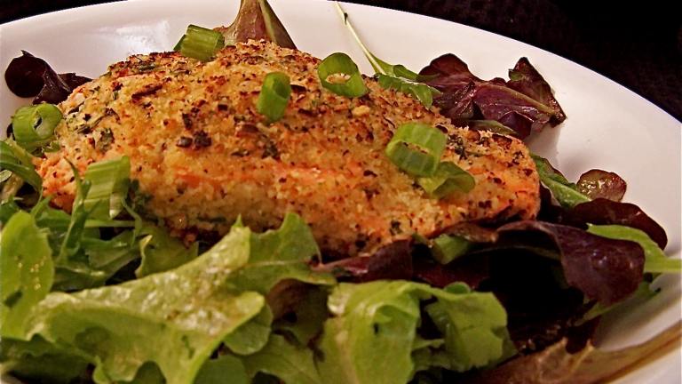 Herb Crusted Salmon With Mixed Greens Salad Created by PaulaG