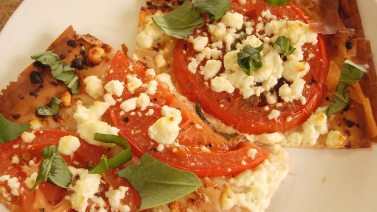 Phyllo Pizza With Fresh Tomatoes and Feta Cheese Created by Heirloom