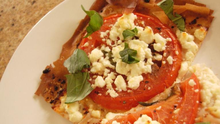 Phyllo Pizza With Fresh Tomatoes and Feta Cheese Created by Heirloom