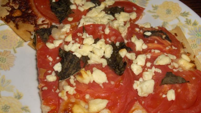 Phyllo Pizza With Fresh Tomatoes and Feta Cheese Created by SweetySJD