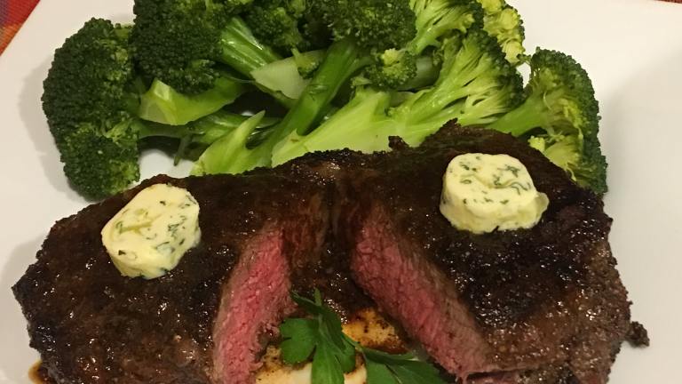 Grilled Crusted Steak With Lemon Butter Created by dparsons86