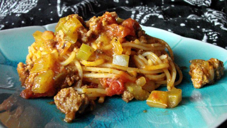 One Dish Savory Spaghetti Created by Boomette