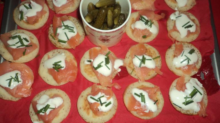 Smoked Salmon and Dill Blinis Created by Birbal
