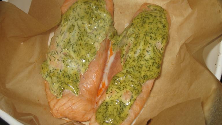 Baked Salmon With Dill Mustard Sauce Created by AcadiaTwo
