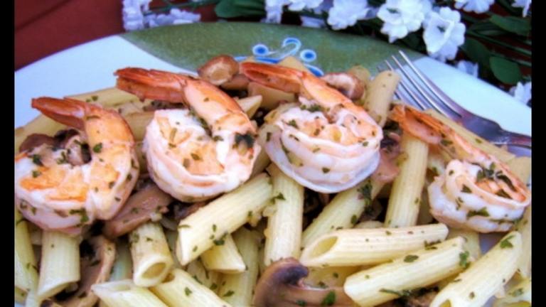 Penne With Shrimp and Mushrooms - on the Lighter Side Created by Annacia