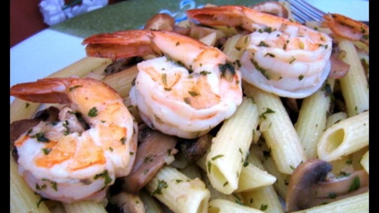 Penne With Shrimp and Mushrooms - on the Lighter Side Created by Annacia