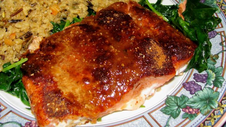 Smoked Paprika Roasted Salmon With Wilted Spinach created by lazyme