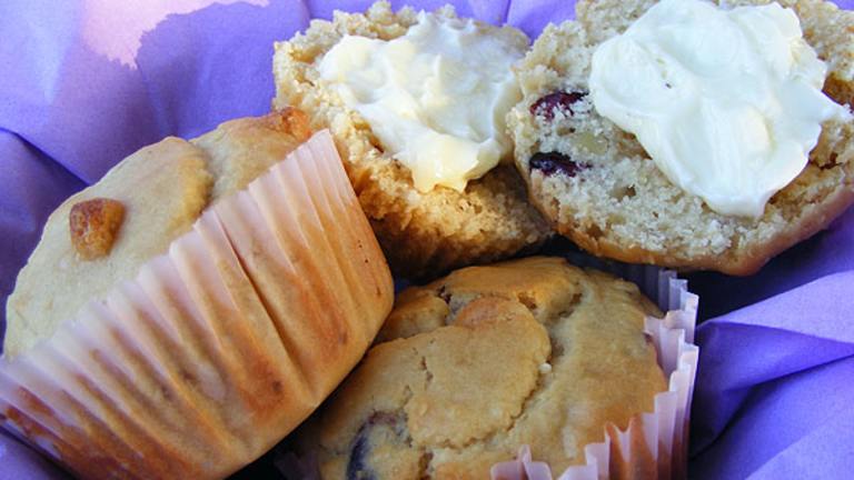 Macadamia Nut, Cranberry, Ginger and White Chocolate Muffins Created by Lavender Lynn