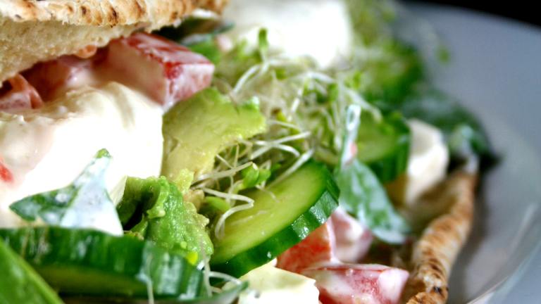 Pita Salad Sandwiches With Tahini Sauce created by Chef floWer