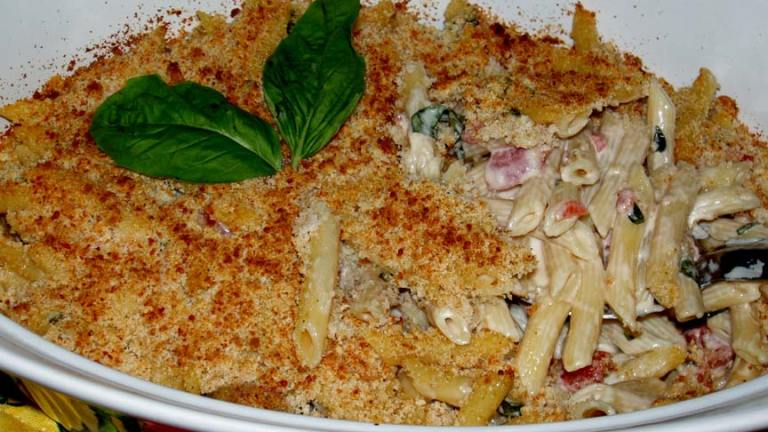 Baked Four-Cheese Pasta With Tomatoes and Basil Created by Midwest Maven