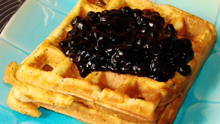 Lemon-Poppy Seed Waffles with Blueberry Sauce Created by Boomette