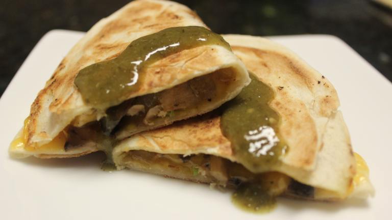 Chicken, Mushroom and Cheese Quesadillas Created by mommyluvs2cook