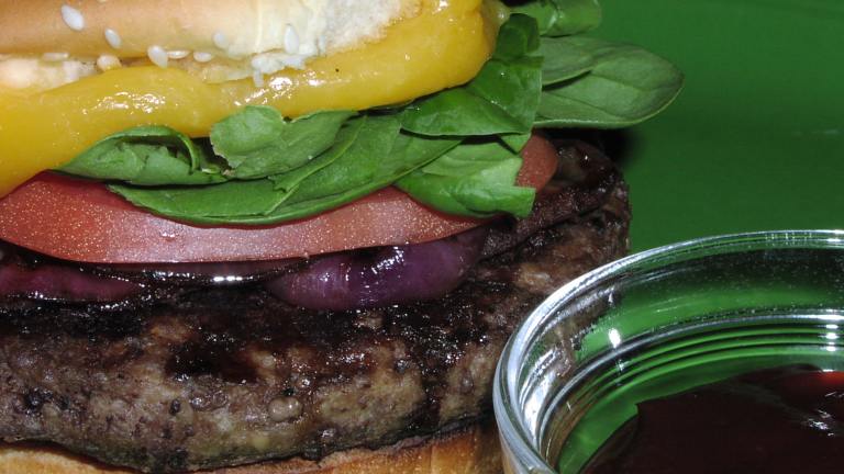 Cheddar Burgers With Balsamic Onions and Chipotle Ketchup created by teresas