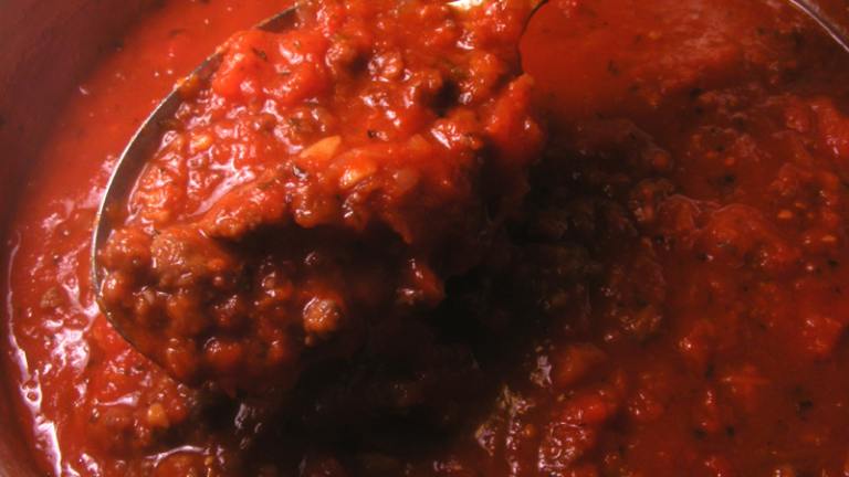 Homemade Tomato Sauce With Italian Sausage and Red Wine Created by Lavender Lynn