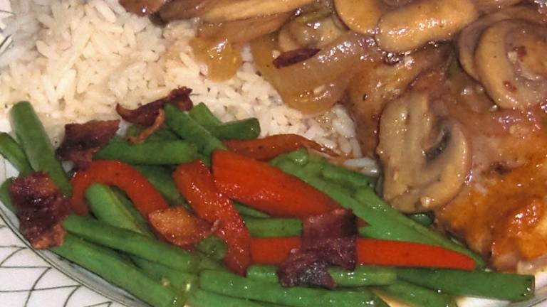 Green Beans With Bacon and Red Bell Pepper created by KateL
