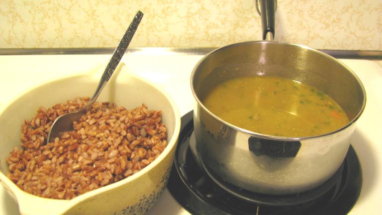 Lentil Soup With Red Yeast Rice created by Healthy Debbie
