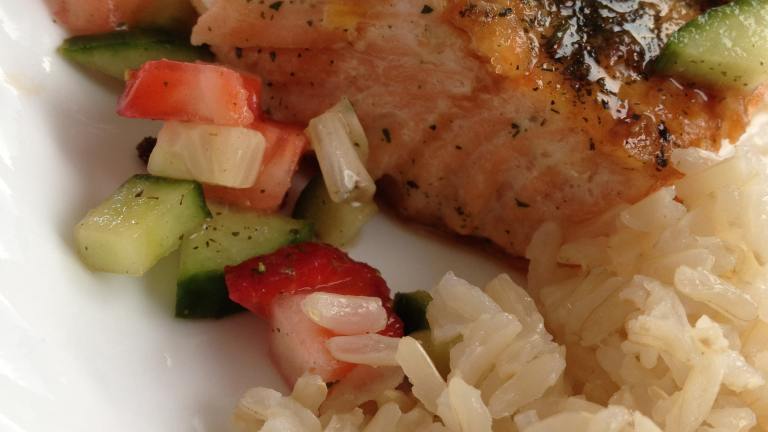 Grilled Salmon with Strawberry Salsa created by Kevontheweb