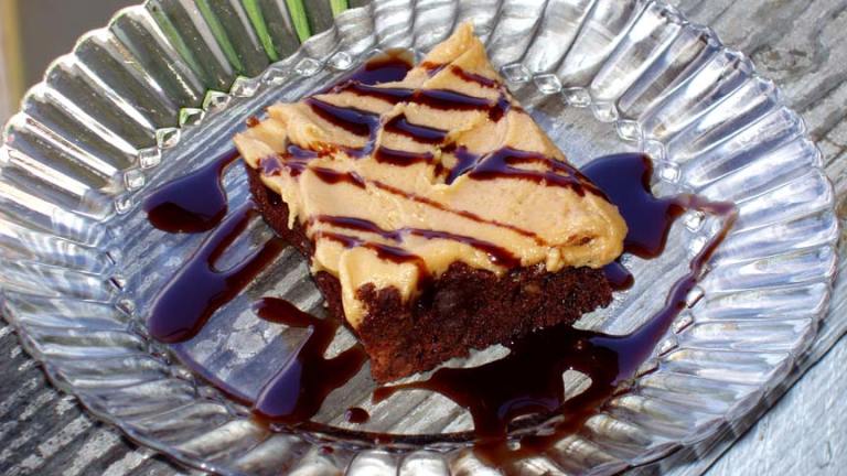Dark Chocolate Peanut Butter Brownies Created by Midwest Maven