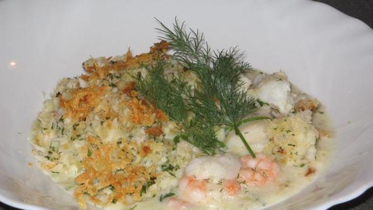 Seafood and Spinach Mornay Created by The Flying Chef