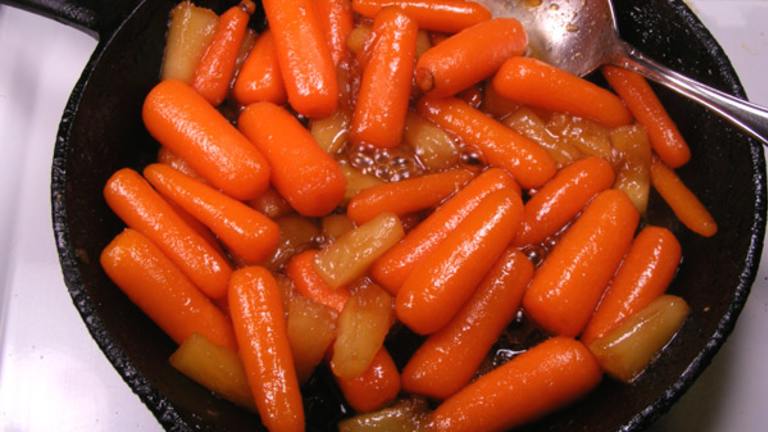 Pineapple Juice/Brown Sugar Glazed Baby Carrots Created by Lavender Lynn