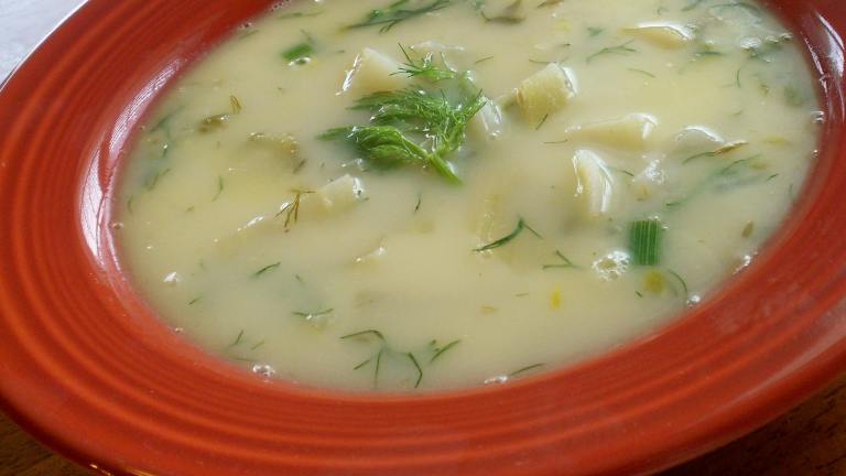 Fennel Avgolemono Soup Created by Parsley