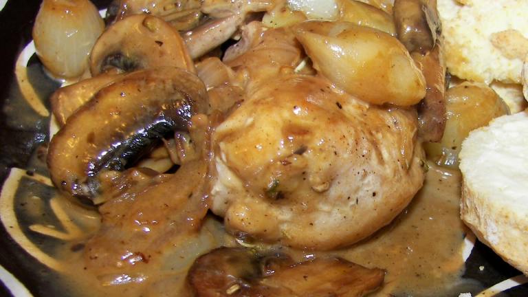 Chicken With Pearl Onion and Cremini Mushroom Sauce Created by Baby Kato