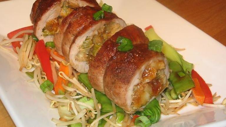 Asian Style Stuffed Pork Loin Created by The Flying Chef