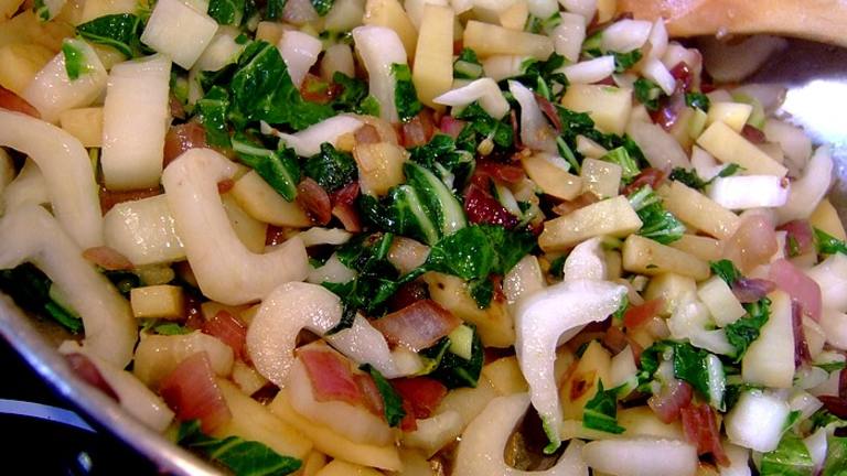 Bok Choy, Potato and Onion Side Dish created by Zurie