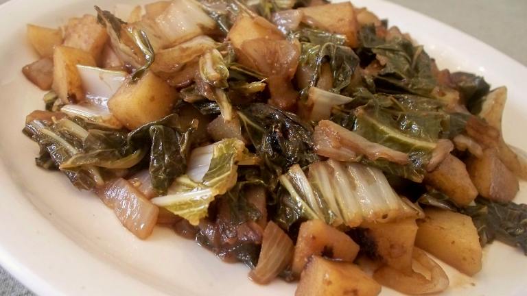 Bok Choy, Potato and Onion Side Dish Created by Parsley