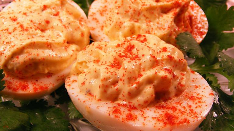 Grandpa Cooley's Angry Deviled Eggs Created by Lavender Lynn