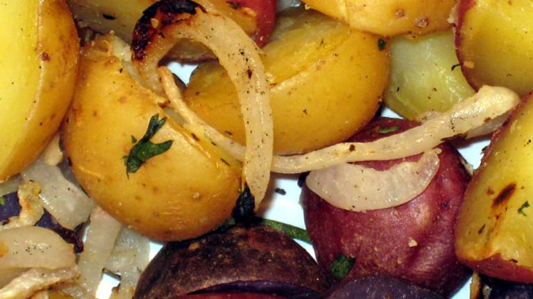 Grilled Potatoes and Onions With Herbs (Foil Wrapped) Created by yogiclarebear