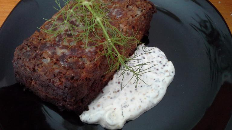 Meatloaf With Mustard-Dill Sauce created by threeovens