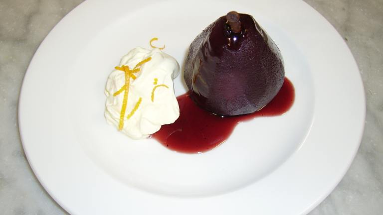 Comice Pears in Spicy Red Wine Created by The Maltese Falcon 
