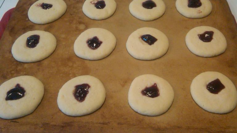 Raspberry Thumbprint Butter Cookies Created by senseicheryl
