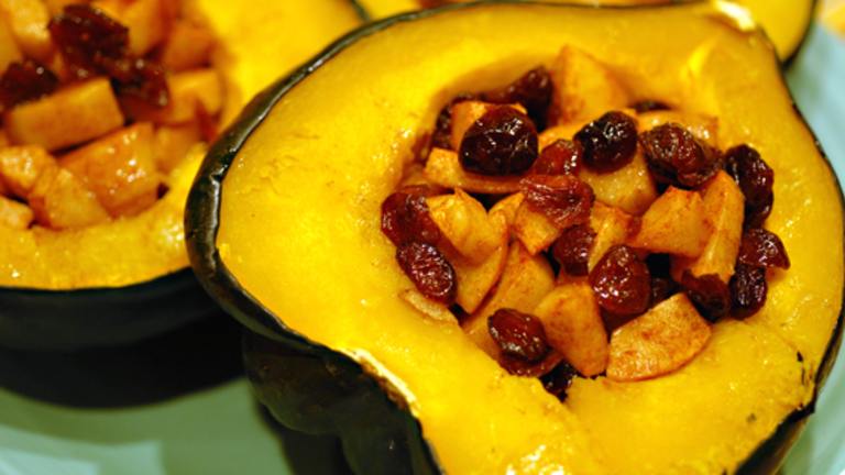 Acorn Squash With Cranberry Apple Stuffing created by Elanas Pantry