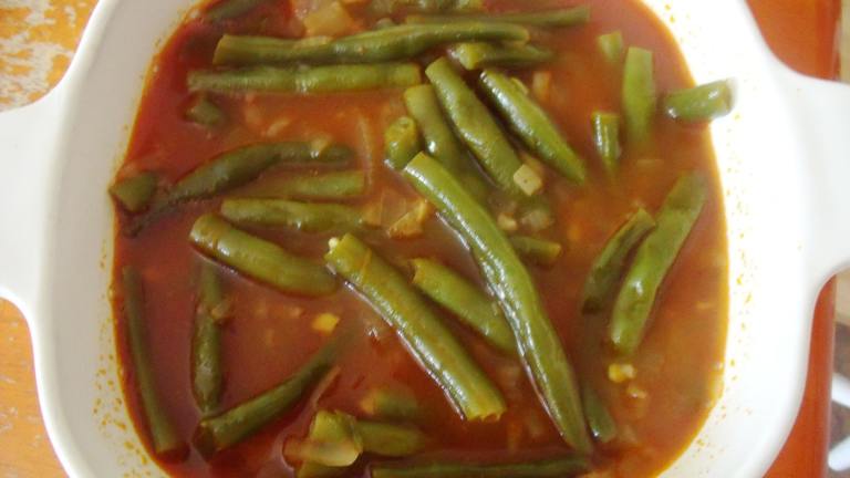 Egyptian Green Beans in Tomato Sauce created by Maryland Jim