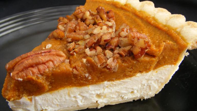 Pumpkin Cream Cheese Layer Pie created by Seasoned Cook