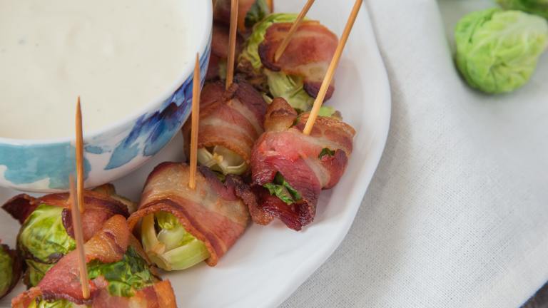 Bacon Wrapped Brussels Sprouts Created by anniesnomsblog