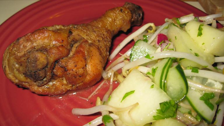 Spiced Chicken Legs With Mango Salad Created by threeovens