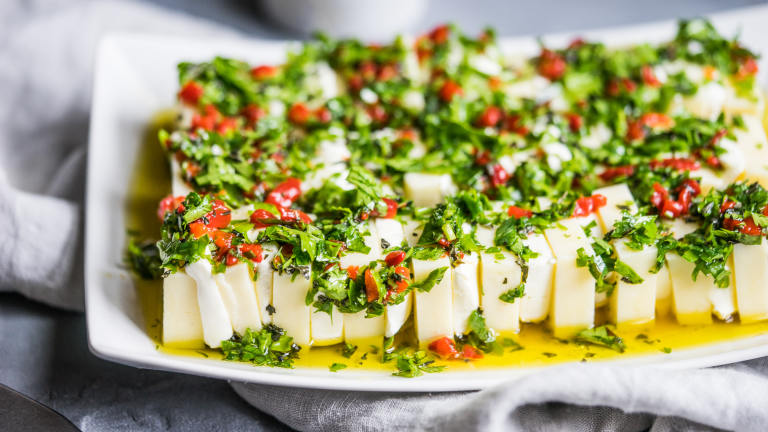 Marinated Cheese Appetizer Created by alenafoodphoto