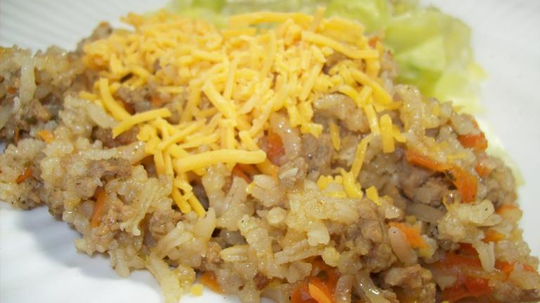 Cheesy Beef and Rice Bake Created by Chef shapeweaver 