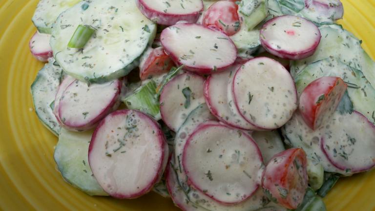 Creamy Garden Cucumber Salad Created by Parsley