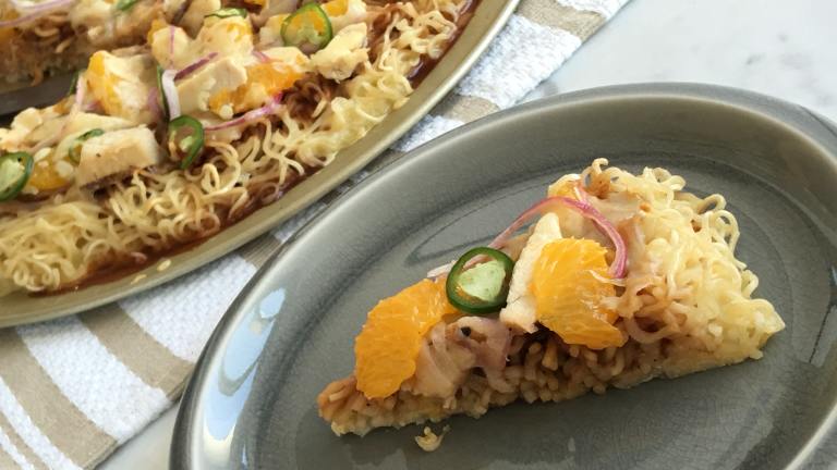 Uncommon Ramen BBQ Chicken Pizza Bake Created by Food.com